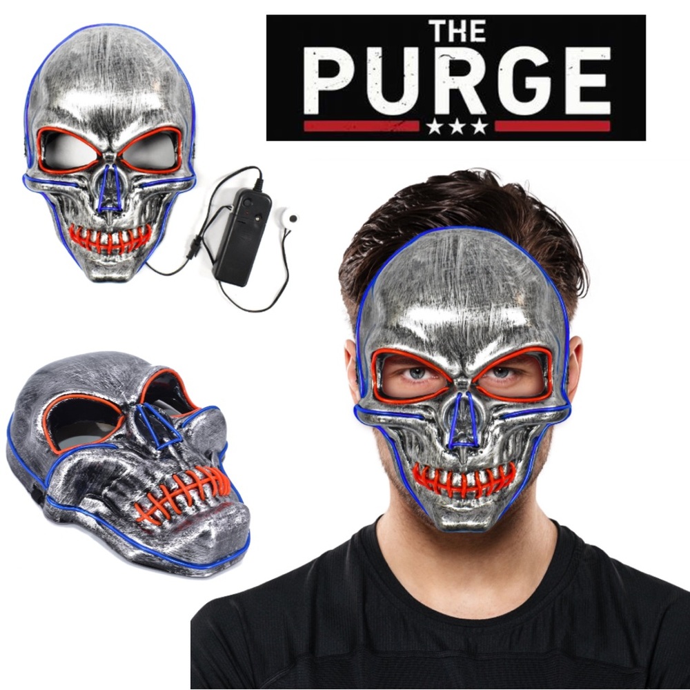 The Purge Style Halloween LED Skull Mask NWT's